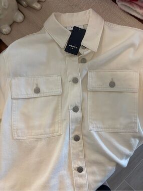 Parke x Target Longsleeve Denim Shacket Cream- NWT